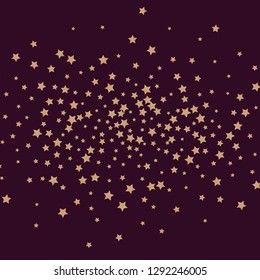 Cluster of colorful stars. Isolated gradient stellar elements. Brass metal glitter. Festive iridescent holographic shine effect vector template for celebration decoration