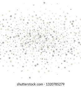 Cluster of colorful stars. Isolated gradient celestial elements. Platinum metal shine. Iridescent glitter festive celebration vector template for decorations