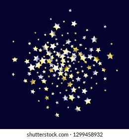 Cluster of colorful stars. Isolated yellow blue white  grey  gradient stellar elements. Festive iridescent holographic shine effect vector template for celebration decorations, packaging.