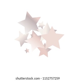 Cluster of colorful stars scattered. Isolated gradient celestial elements. Pale pink blue pearl nacre shine. Iridescent glitter festive celebration vector template for celebration decoration