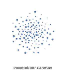 Cluster of colorful stars scattered. Isolated blue violet red gradient stellar elements. Iridescent glitter festive celebration vector template for decorations