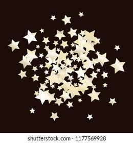 Cluster of colorful stars scattered. Isolated gradient stellar elements. Pearl nacre glitter. Iridescent glitter festive celebration vector template for decorations