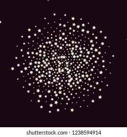 Cluster of colorful stars scattered. Isolated gradient stellar elements. Pearl nacre gloss. Iridescent glitter festive celebration vector template for decorations