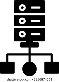 Cluster Computing Vector Icon Glyph Style