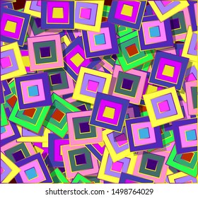 A cluster consists of many square shapes stacked on top of each other.