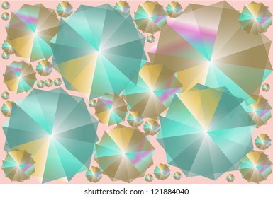 A cluster of crystals space and moves some of the objects and therefore are far less