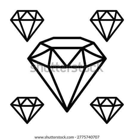 Cluster of diamonds with gemstone precious brilliant illustration abstract geometric collection multiple
