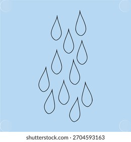 Cluster Fallendes Wasser Drops Light Blue regen Flüssigkeit