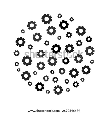 Cluster of gears in motion - vector illustration or banner