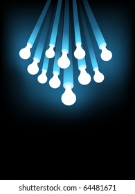 Cluster of Glowing Light Bulbs