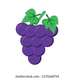 Cluster of grapes semi flat color vector object. Full sized item on white. Growing fruits in garden. Seedless grapes. Simple cartoon style illustration for web graphic design and animation