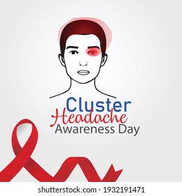 Cluster Headache Awareness Day. Character Man Background