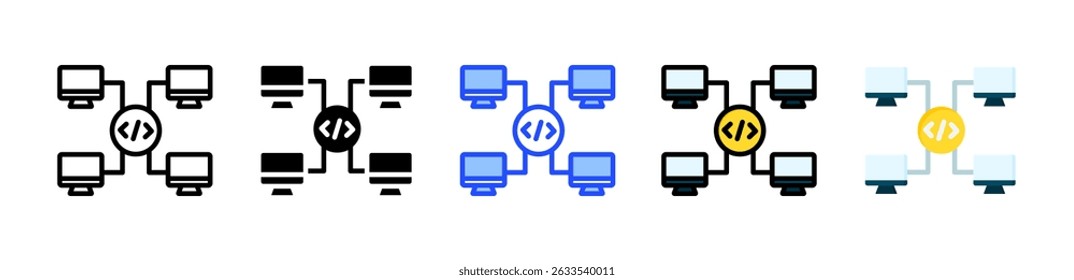 Colección De Iconos De Cluster Con Múltiples Estilos