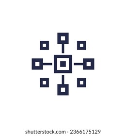 Cluster-Symbol auf Weiß, kompliziertes Array