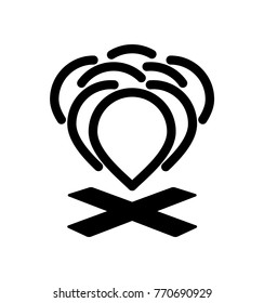 Cluster Of Location Pins. Simple Vector Illustration Of A Group Of Straight Location Pins  Heap Together Marking A Destination On Map.