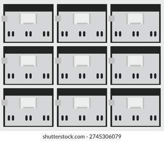 Cluster Mailbox Cabinet Flat Vector Apartment Residential Mail System Illustration
