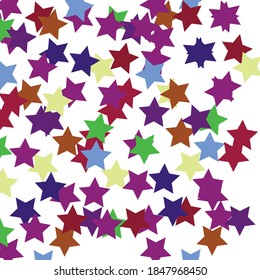 A cluster of many stars. They overlap each other.