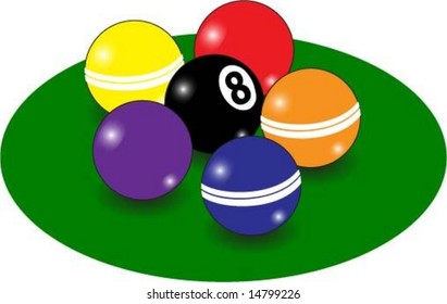 A cluster of pool or billiard balls for background