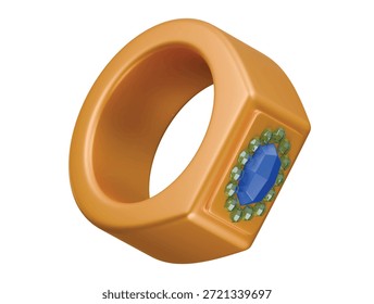 Cluster-Ring-Symbol 3D-Illustration rendern