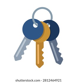 A cluster of three keys on a keyring, symbolizing access, security, and ownership for a home or property