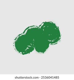 a cluster of three overlapping circular brushstrokes in a vibrant green color.