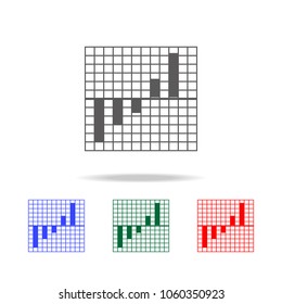 Clustered Colomn chart Icons. Elements of chart and trend diagram multi colored icons. Premium quality graphic design icon. Simple icon for websites, web design, mobile app on white background