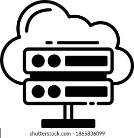 Clustered hosting Vector Glyph Icon Design, Cloud computing and Internet hosting services Symbol on White background, proxy cloud server concept, 