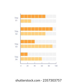 Clustered infographic chart design template with four options. Product sales comparison. Editable infochart with vertical bar graphs. Visual data presentation. Myriad Pro-Bold, Regular fonts used