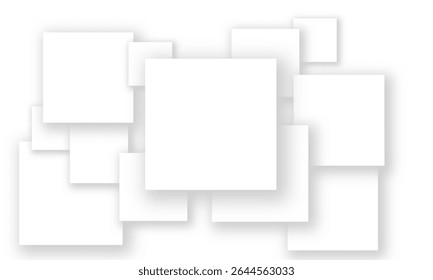 Clustered paper square elements forming abstract soft pattern.