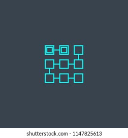 Clustering concept blue line icon. Simple thin element on dark background. Clustering concept outline symbol design from Artificial Intelligence set. Can be used for web and mobile UI/UX