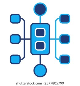 Clustering Icon - Dual Tone Style - Cognitive Biases Theme