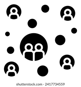 Ilustración vectorial de línea de icono de agrupamiento
