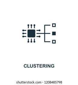 Clustering icon. Premium style design from artificial intelligence collection. UX and UI. Pixel perfect clustering icon. For web design, apps, software, printing usage.