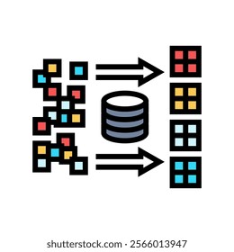 clusters big data color icon vector. clusters big data sign. isolated symbol illustration