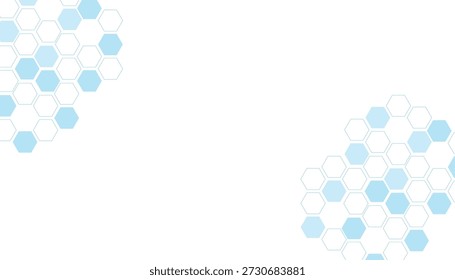 Cluster hellblauer Hexagone auf weißem Hintergrund.eps