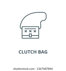 Clutch Bag Line Icon, Vector. Clutch Bag Outline Sign, Concept Symbol, Flat Illustration