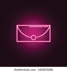 Clutch bag neon icon. Elements of Women's accessories set. Simple icon for websites, web design, mobile app, info graphics