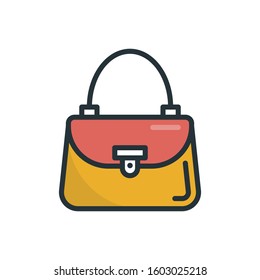 Clutch Bag Outline Filled Illustration. Vector Style Symbol Icon.