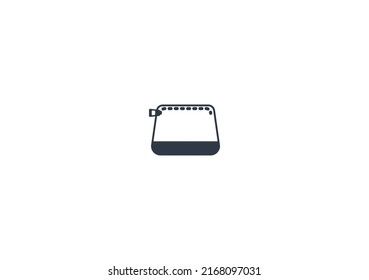 Emoticono plano vectorial del embrague. Isolación de la ilustración Small Bag. Icono de embrague