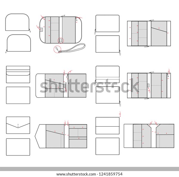 Clutch Design Illustration Flat Sketches Template Stock Vector (Royalty ...