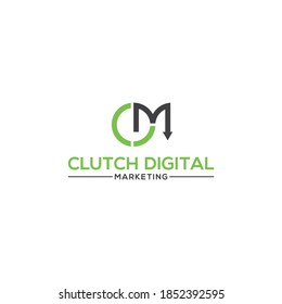 Clutch Digital Marketing CDM letter Logo design, C, D, M Abstract Initial Logo. Vector graphic design.