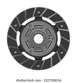 Clutch disc. Car parts. Friction disk for car. Vector illustration.