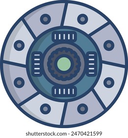 Clutch Disc linear color vector illustration