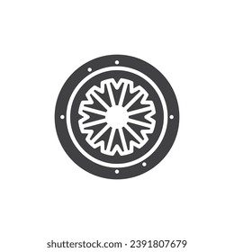 Icono del vector del disco de embrague. signo plano relleno para concepto móvil y diseño web. Icono de glifo del embrague del coche. Símbolo, ilustración del logotipo. Gráficos vectoriales