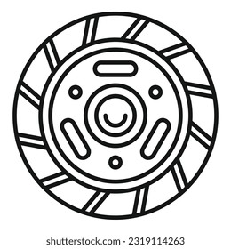 Clutch disk icon outline vector. Auto kit. Cover pressure