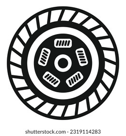Icono de equipo de embrague vector simple. Disco de coche. Sistema informático