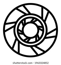 Icono de embrague. Icono del vector del embrague de contorno para el diseño web aislado en fondo blanco
