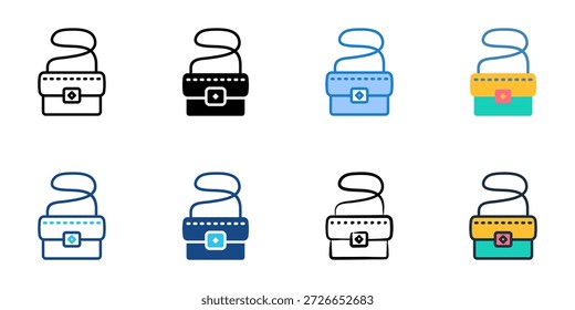 Los iconos de embrague establecen una colección de estilo múltiple. Trazo editable 
