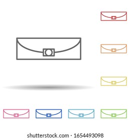 Clutch in multi color style icon. Simple thin line, outline vector of woman accessories icons for ui and ux, website or mobile application
