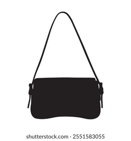 Clutch Saddle Bag Silhouette Vector Illustration